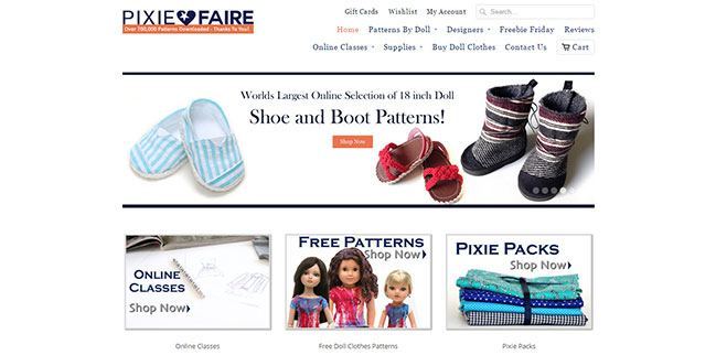 E-commerce examples - Pixie Faire