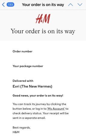 h&m shipping tracking shipping best practice