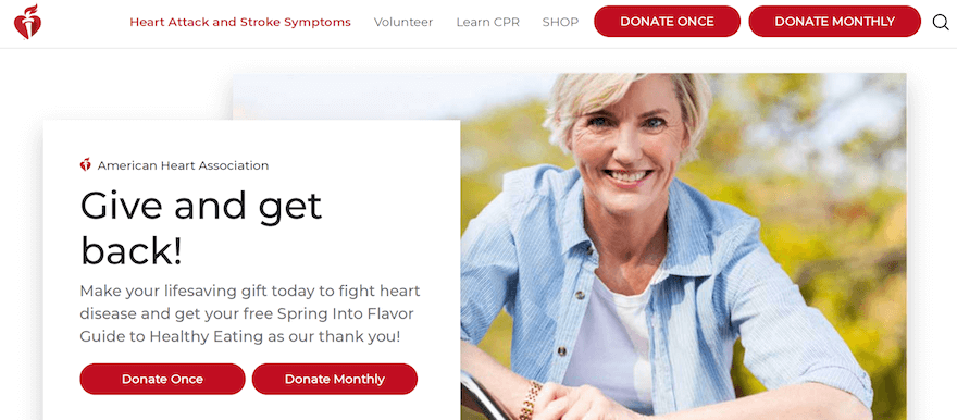 American Heart Association nonprofit website example screenshot 2