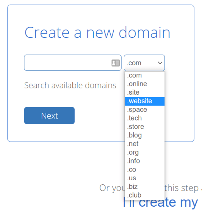 choosing domain