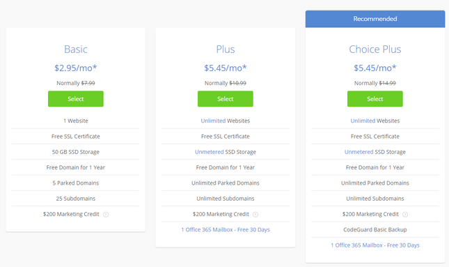 bluehost shared wordpress pricing