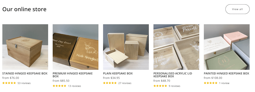 Gallery of wooden boxes for sale made by The Wooden Box Factory