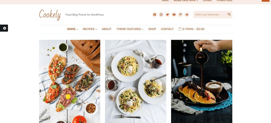 Cookely theme is simple and free of clutter.