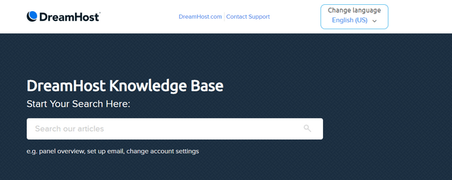 dreamhost support page