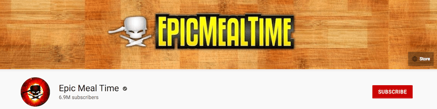 YouTube channel header for Epic Meal Time