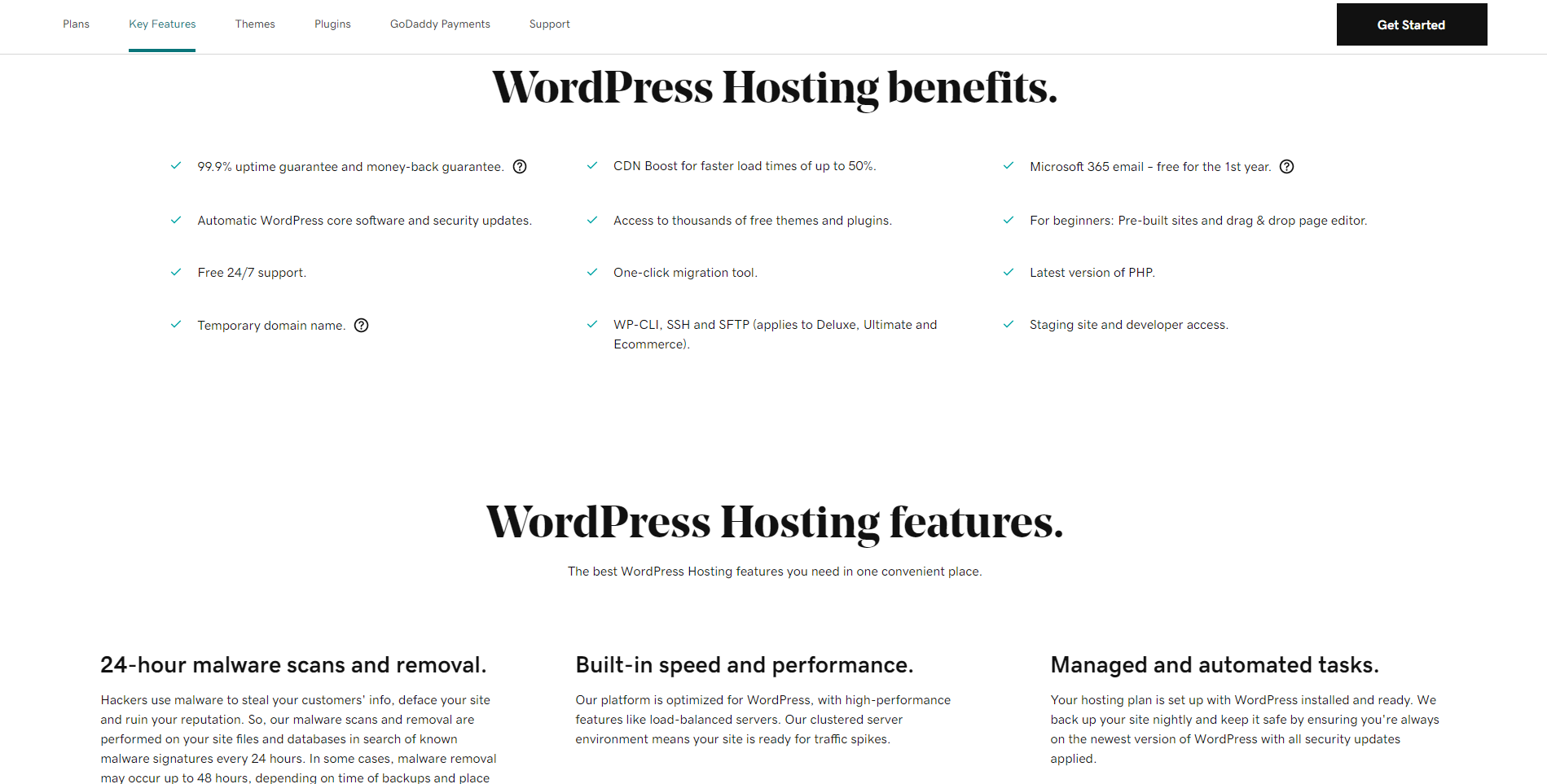 WordPress features for GoDaddy and the benefits of using it