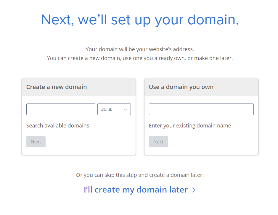 Bluehost domain registration setup