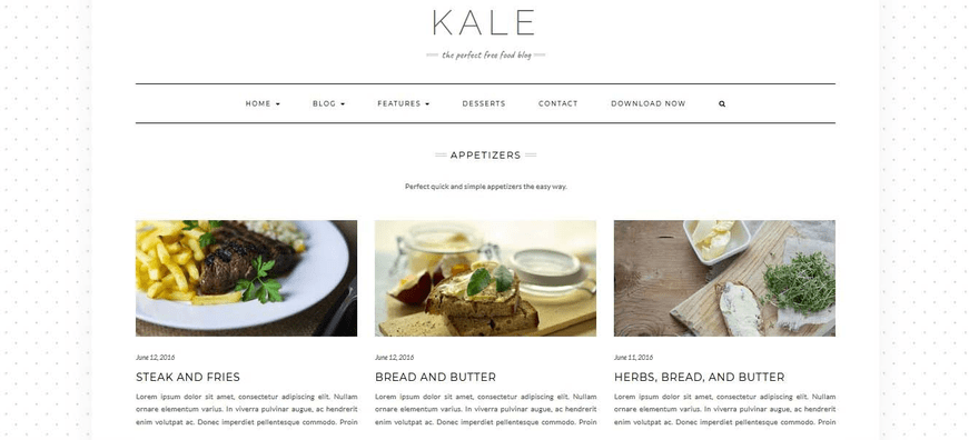 Kale has beautiful category pages.