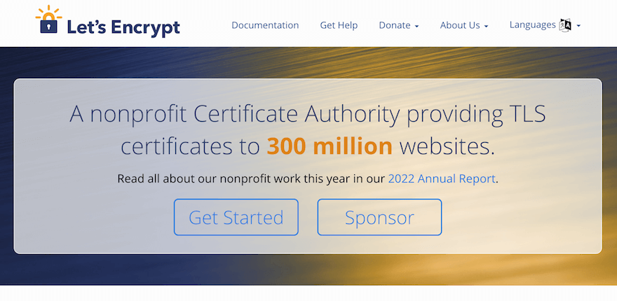Lets Encrypt homepage screenshot