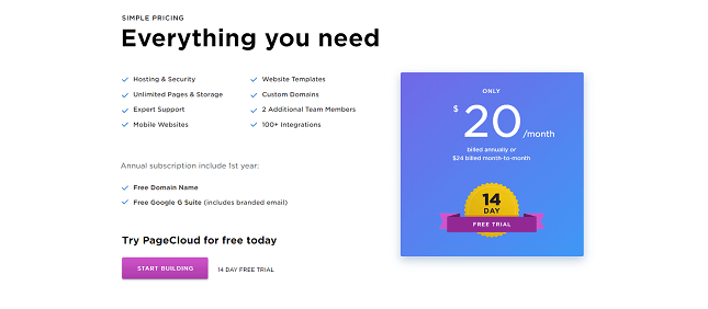PageCloud pricing
