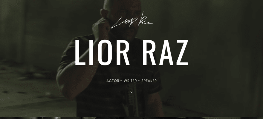 Lior Raz portfolio website with image of him and his name stating 