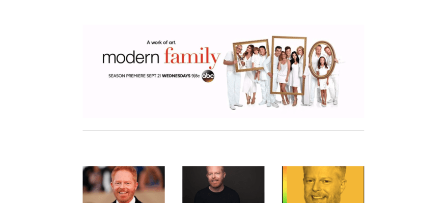 Jesse Ferguson website with modern family poster
