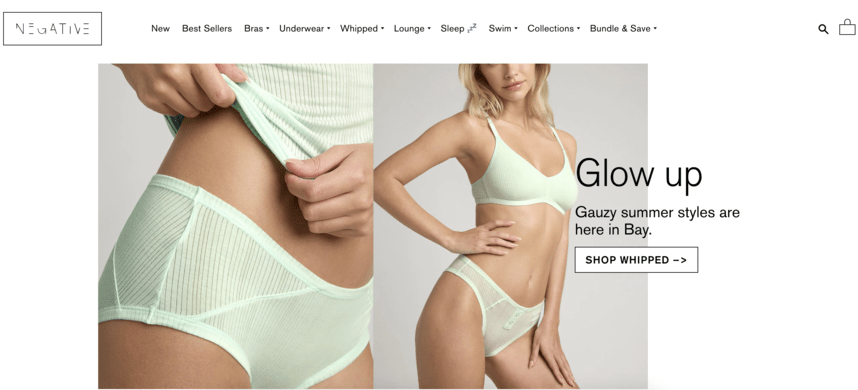 Negative Underwear website