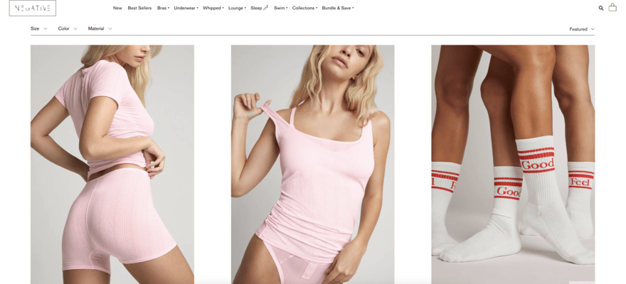 Negative Underwear website
