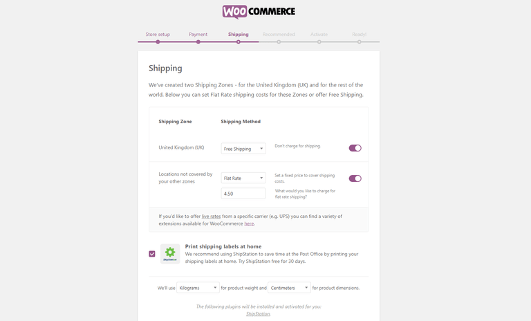 Configure woocommerce shipping options