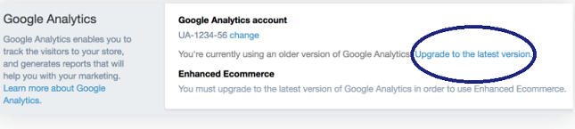 Shopify Upgrade Google Analytics