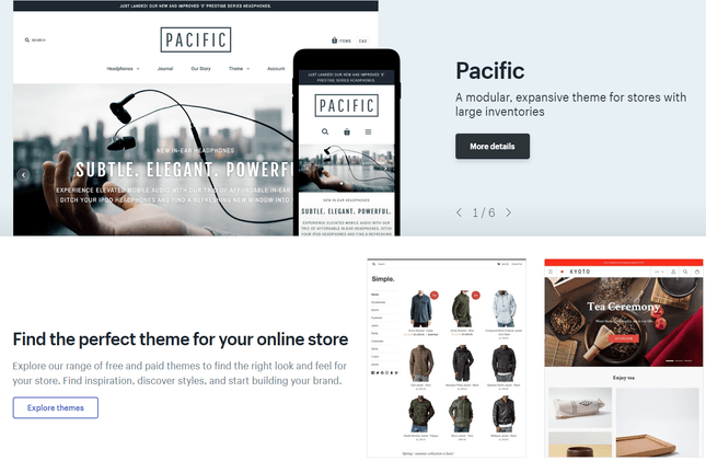 Shopify Pacific template preview