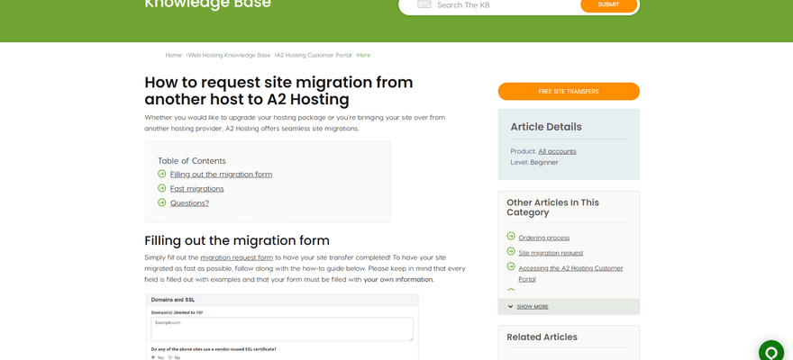 vps A2 free migration