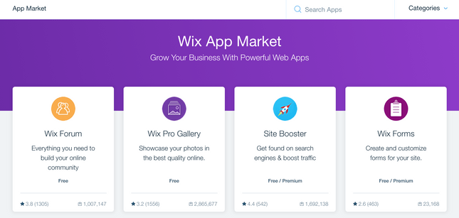 wix app market home
