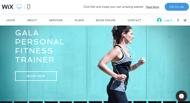 wix fitness home