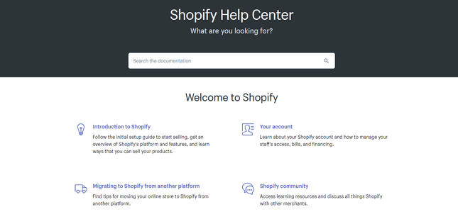 shopify help center